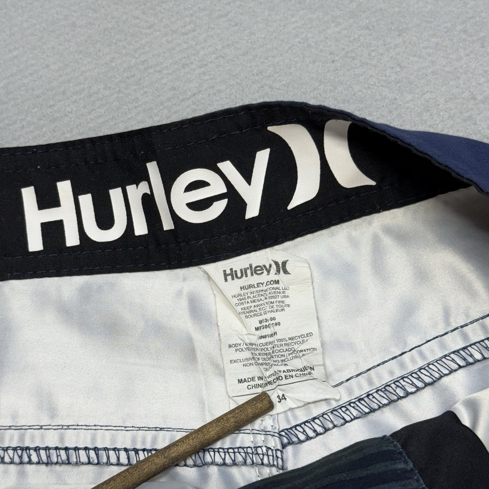 Hurley Phantom Board Shorts Mens 34 Blue Orange Striped Surf Swim‎ Trunks Beach - Picture 3 of 17